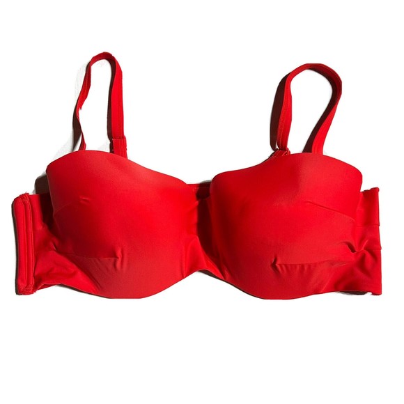 Swim by Cacique Off The Shoulder Blouson Swimsuit One Piece Bandeau Bra 46DD - Picture 10 of 16